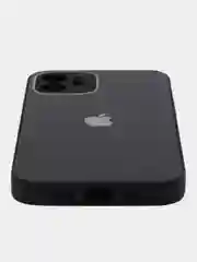 Черный чехол силиконовый для iPhone 12, со стеклянной панелью