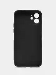 Черный чехол силиконовый для iPhone 12, со стеклянной панелью
