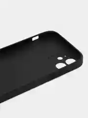 Черный чехол силиконовый для iPhone 12, со стеклянной панелью