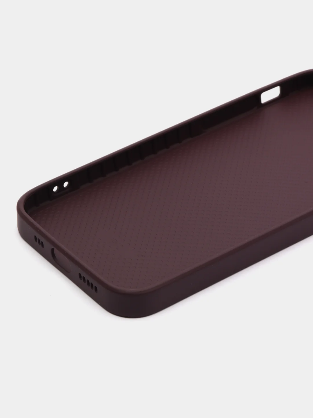Тёмно-бордовый чехол силиконовый для iPhone 12, со стеклянной панелью