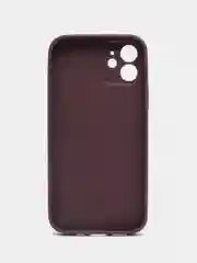 Тёмно-бордовый чехол силиконовый для iPhone 12, со стеклянной панелью
