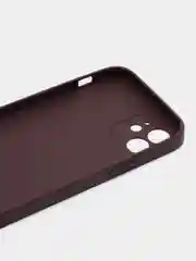 Тёмно-бордовый чехол силиконовый для iPhone 12, со стеклянной панелью