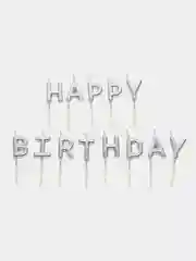 Серебряный свечи для торта Happy Birthday