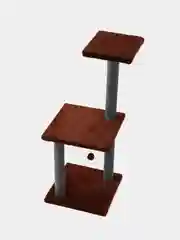 Коричневый когтеточка для кошек игровой комплекс с игрушкой, 40 х 40 х 100 см