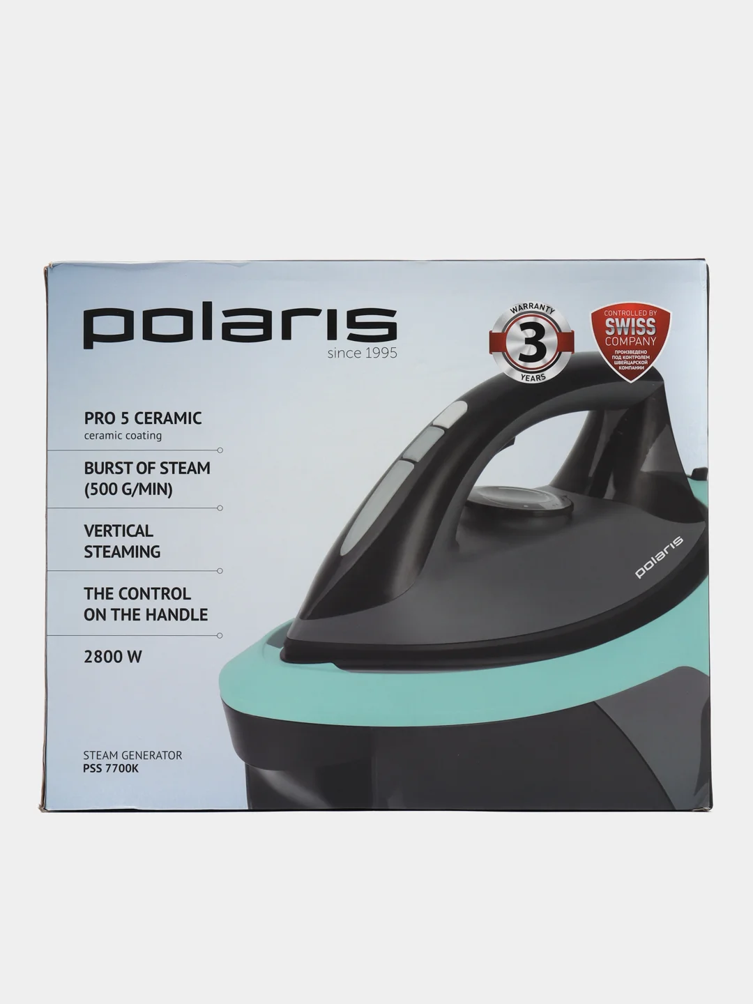Парогенератор Polaris PSS 7700K Черный/бирюзовый