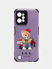 Лавандовый чехол Realme C31 / Реалми С31, силиконовый, под кожу, с рисунком