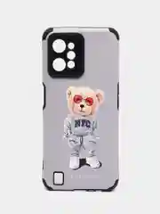 Серый чехол Realme C31 / Реалми С31, силиконовый, под кожу, с рисунком