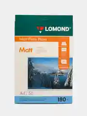 Фотобумага матовая, бумага для печати фото А4, 180 г/м2, 50 листов, Lomond, 360931