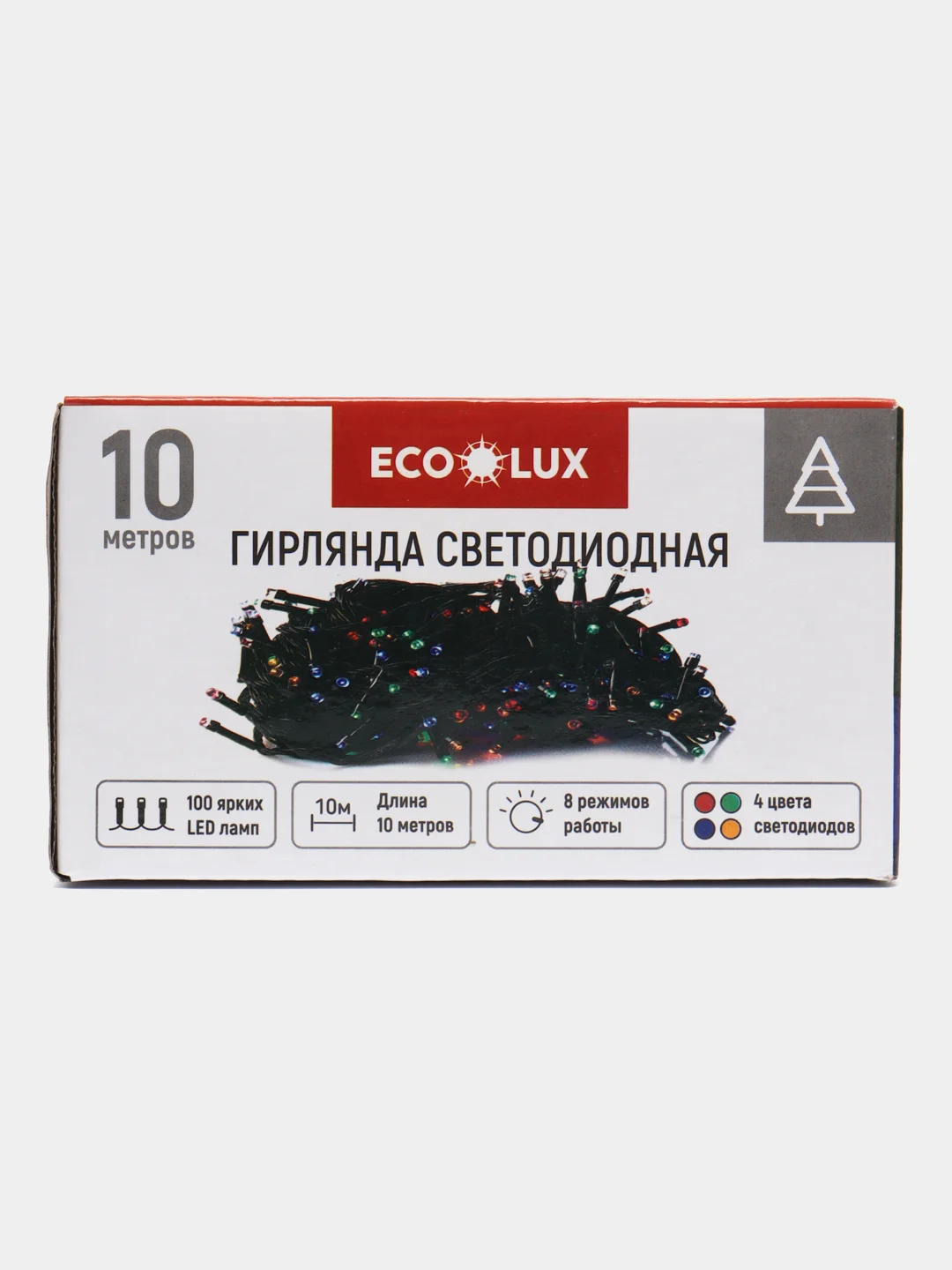 Гирлянда светодиодная Ecolux, 100 ламп, 10 м