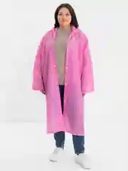 Розовый плащ-дождевик, унисекс, многоразовый, с капюшоном