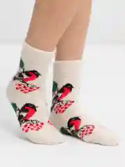 Красный носки женские, теплые, шерстяные, вязаные, зимние, термоноски, подарок на новый год