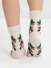 Красный носки женские, теплые, шерстяные, вязаные, зимние, термоноски, подарок на новый год