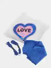 Розовый подушка с блестками LOVE "Сделай сам", синий, розовый