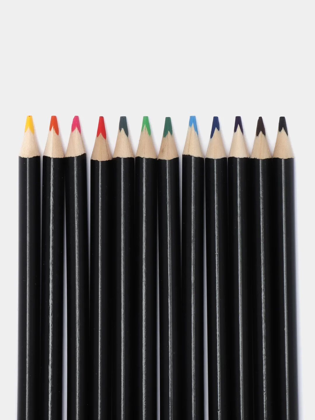 Карандаши цветные BRAUBERG "Artist line", 12 цв, трехгранные, черный корпус