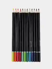 Карандаши цветные BRAUBERG "Artist line", 12 цв, трехгранные, черный корпус