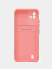 Розовый чехол Realme C20, Realme C11 2021  карман для пластиковой карточки