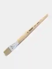 Кисточка (кисть) для рисования ПИФАГОР, ЩЕТИНА, плоская, № 16, деревянная ручка, 200877
