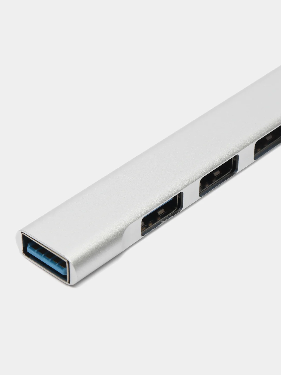Серебряный usb-хаб на 4 порта USB, с входом USB / Type-C