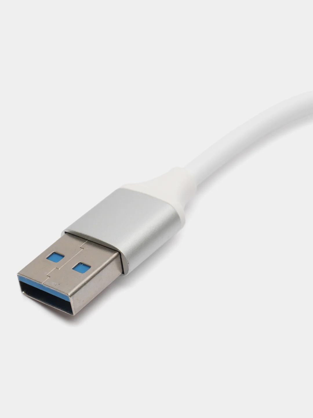 Серебряный usb-хаб на 4 порта USB, с входом USB / Type-C