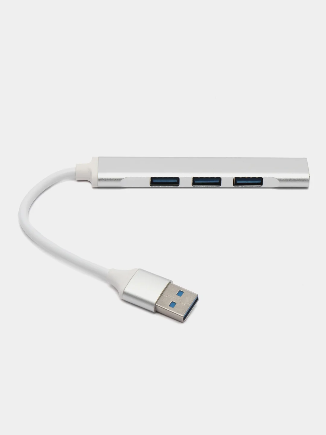 Серебряный usb-хаб на 4 порта USB, с входом USB / Type-C