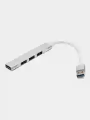 Серебряный usb-хаб на 4 порта USB, с входом USB / Type-C