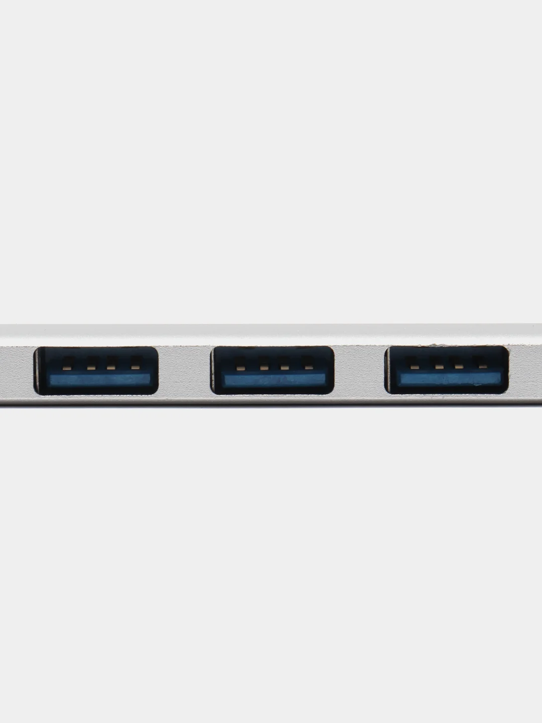 Серебряный usb-хаб на 4 порта USB, с входом USB / Type-C