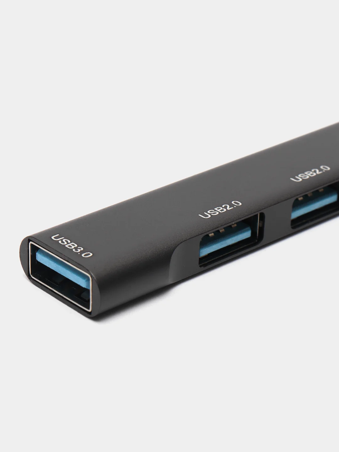 Черный usb-хаб на 4 порта, с входом USB / Type-C