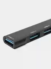 Черный usb-хаб на 4 порта, с входом USB / Type-C