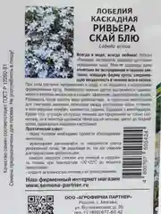 Лобелия "Ривьера скай блю", партнер, семена, цветы