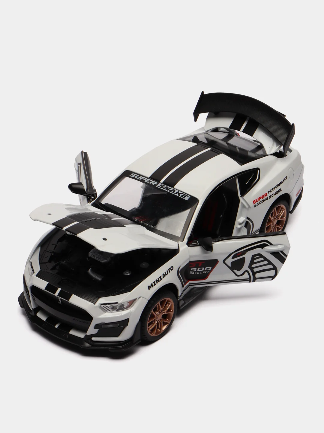 Белый металлическая машинка Ford Mustang Shelby GT500 2406B, 1:24