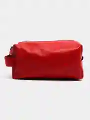 Красный косметичка из натуральной кожи