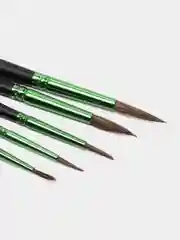 Кисти, кисточки для акварели, гуаши Brauberg 5 штук, пони, круглые №1, 2, 3, 4, 5, 201022