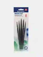 Кисти, кисточки для акварели, гуаши Brauberg 5 штук, пони, круглые №1, 2, 3, 4, 5, 201022