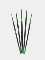 Кисти, кисточки для акварели, гуаши Brauberg 5 штук, пони, круглые №1, 2, 3, 4, 5, 201022