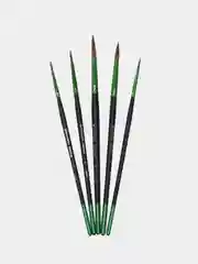 Кисти, кисточки для акварели, гуаши Brauberg 5 штук, пони, круглые №1, 2, 3, 4, 5, 201022