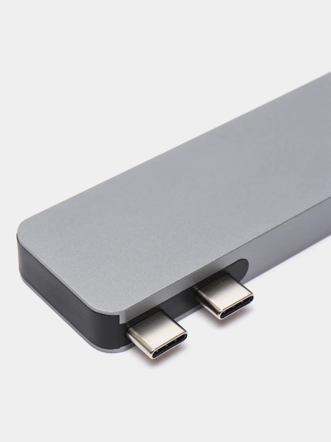 Тёмно-серый хаб USB-C для MacBook, 7 в 1: USB 3.0, Type-C, TF/SD Card Reader, 2 вида