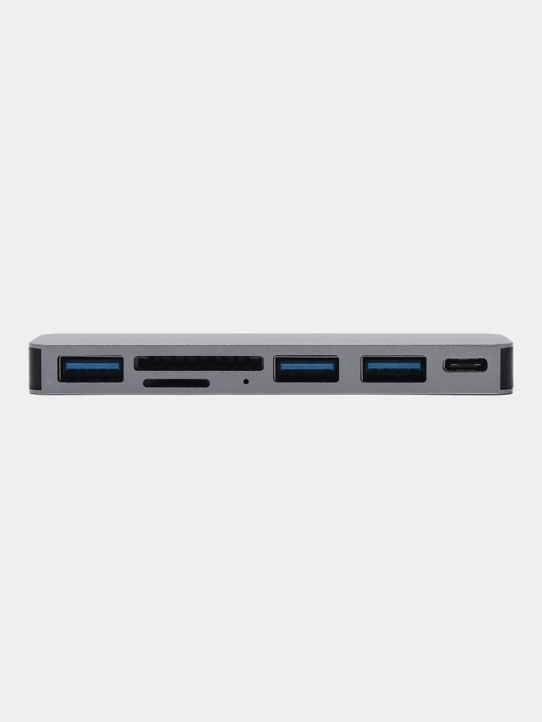 Тёмно-серый хаб USB-C для MacBook, 7 в 1: USB 3.0, Type-C, TF/SD Card Reader, 2 вида