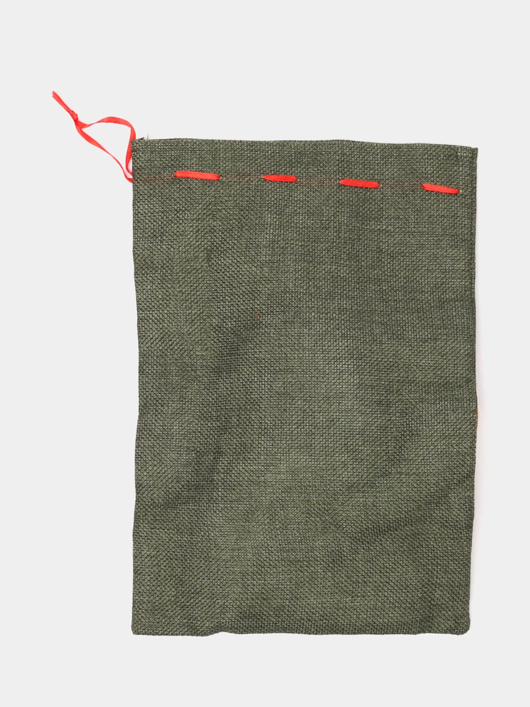Зеленый новогодний мешок для подарков, льняной, 20x28 см