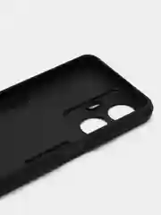 Угольный чехол для Realme C55 / Реалми С55 с металлической подставкой