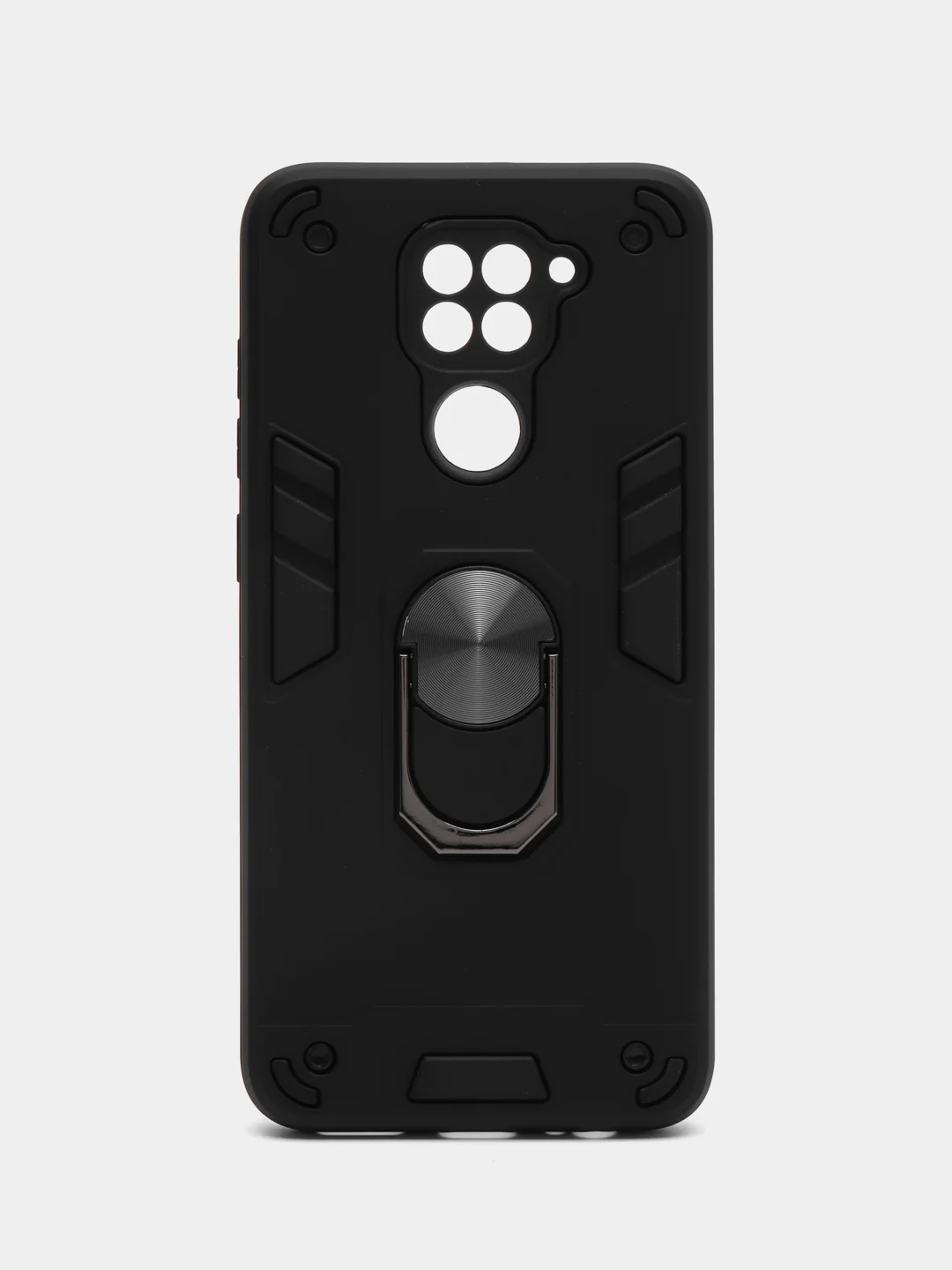 Угольный чехол для Xiaomi Redmi Note 9, противоударный, с металлической подставкой кольцом