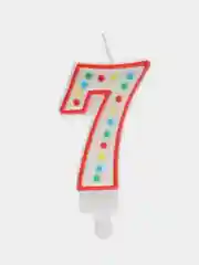 Свеча-цифра для торта "7" ДВУСТОРОННЯЯ с конфетти, 8,5 см, ЗОЛОТАЯ СКАЗКА, держатель