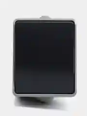 Розетка одноместная IP54 220V с заземлением, цвет серый, с крышкой, открытая установка