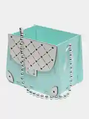Бирюзовый подарочная коробка Учителю Сумочка для цветов (15,5*10*12) МДФ. ТМ Канышевы