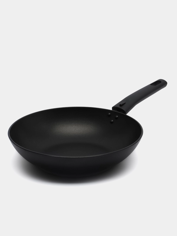 Сковорода Wok, d=26 см, съёмная ручка, антипригарное покрытие, цвет чёрный