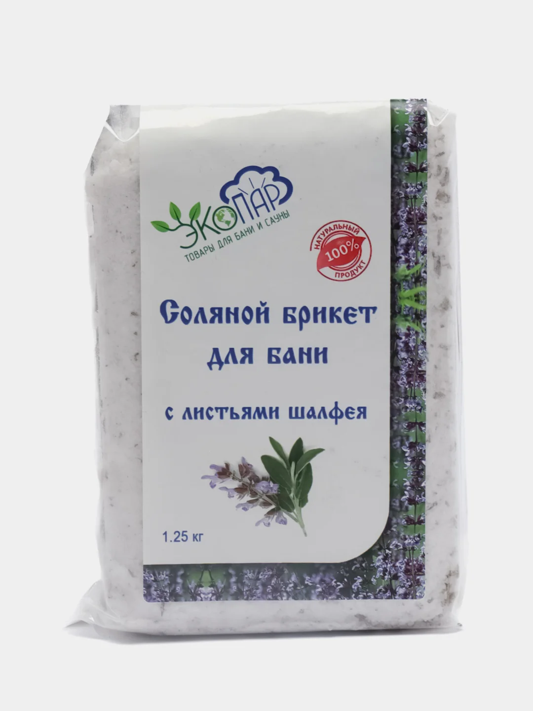Соляной брикет для бани и сауны с натуральными травами / Соль для бани 1250г