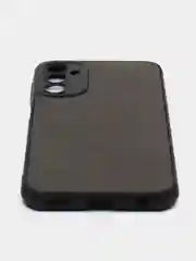 Тёмно-серый чехол для Samsung S21FE,S22,S23 Plus,A13,A14,A53 5G,A 54,73,23,24,33,34,52 кожаная вставка