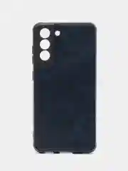 Темно-синий чехол для Samsung S21FE,S22,S23 Plus,A13,A14,A53 5G,A 54,73,23,24,33,34,52 кожаная вставка