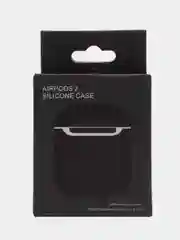 Черный чехол для AirPods 1/AirPods 2 силиконовый