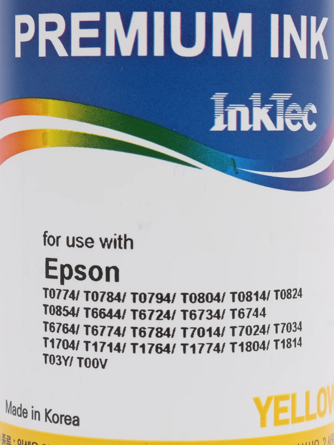 Желтый чернила InkTec E0010 для Epson T50 / P50 / L800, 100 ml