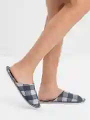 Серый тапочки домашние мужские, ММ/шахматы